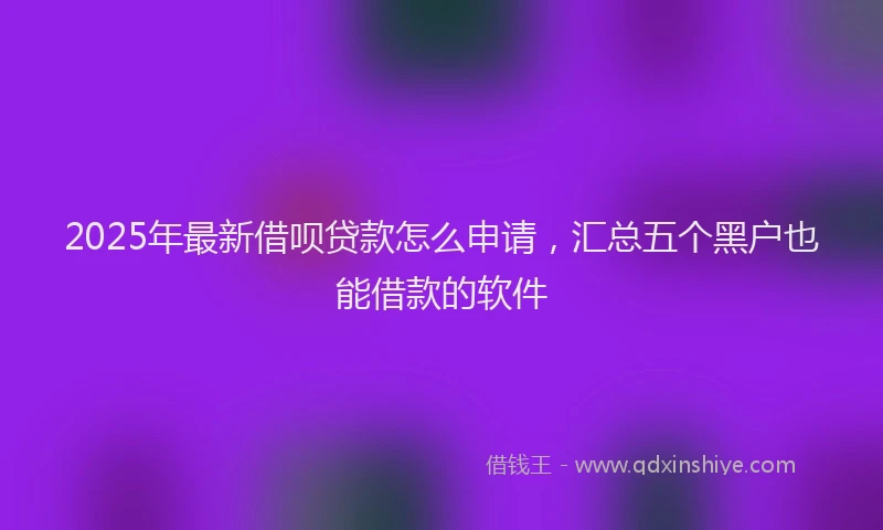 2025年最新借呗贷款怎么申请，汇总五个黑户也能借款的软件
