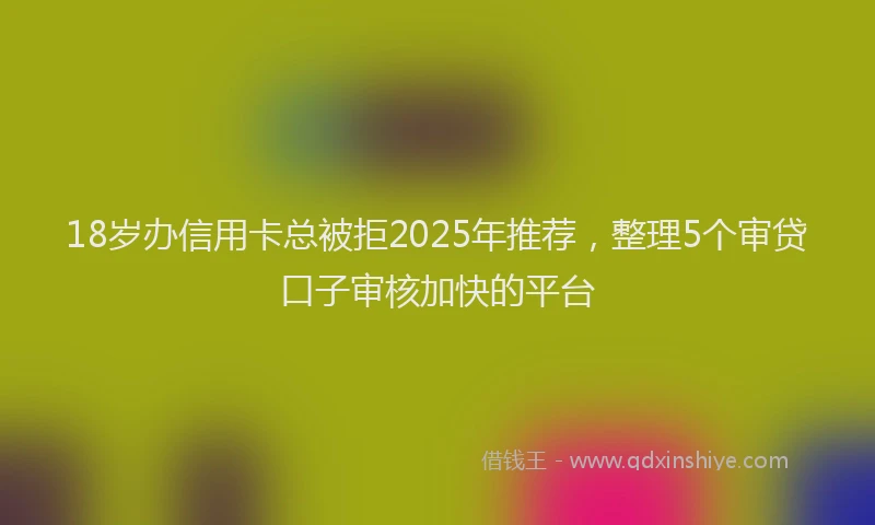 18岁办信用卡总被拒2025年推荐，整理5个审贷口子审核加快的平台