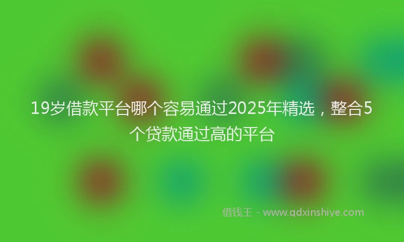 19岁借款平台哪个容易通过2025年精选，整合5个贷款通过高的平台