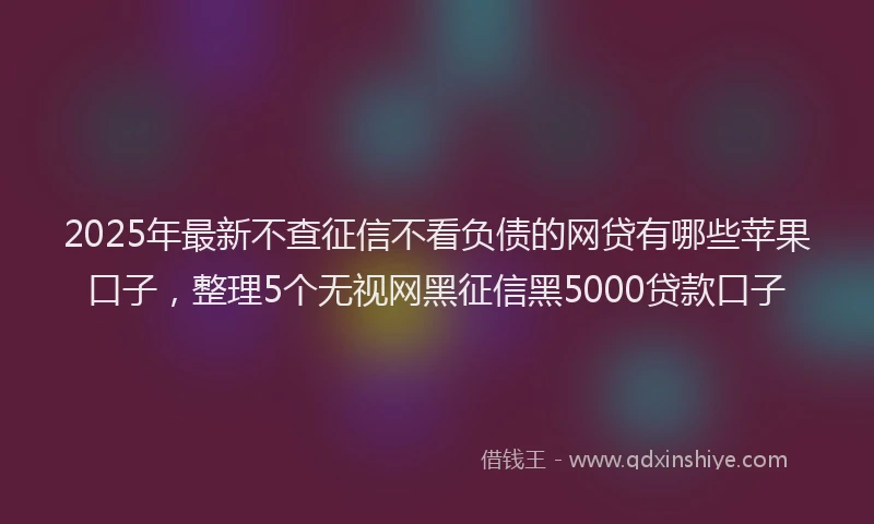 2025年最新不查征信不看负债的网贷有哪些苹果口子，整理5个无视网黑征信黑5000贷款口子