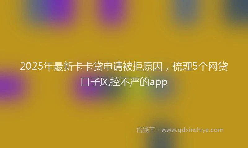 2025年最新卡卡贷申请被拒原因，梳理5个网贷口子风控不严的app