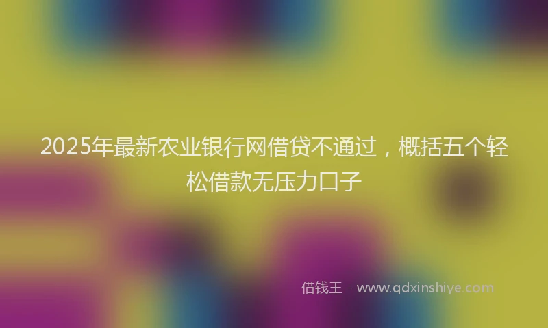 2025年最新农业银行网借贷不通过，概括五个轻松借款无压力口子