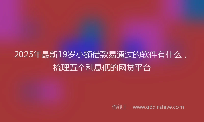 2025年最新19岁小额借款易通过的软件有什么，梳理五个利息低的网贷平台
