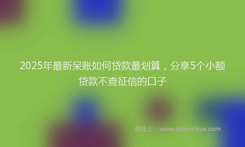 2025年最新呆账如何贷款最划算，分享5个小额贷款不查征信的口子