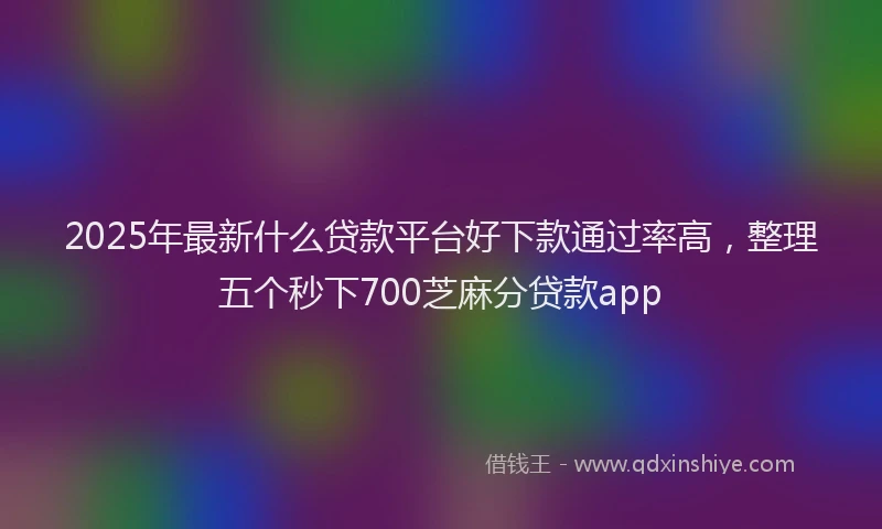 2025年最新什么贷款平台好下款通过率高，整理五个秒下700芝麻分贷款app