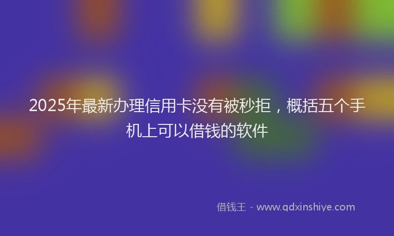 2025年最新办理信用卡没有被秒拒，概括五个手机上可以借钱的软件