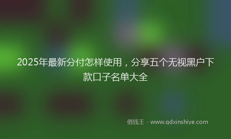 2025年最新分付怎样使用，分享五个无视黑户下款口子名单大全