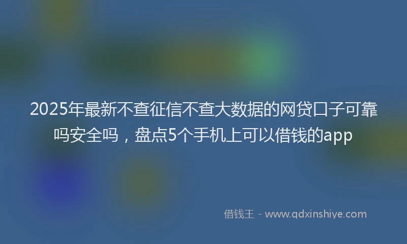 2025年最新不查征信不查大数据的网贷口子可靠吗安全吗，盘点5个手机上可以借钱的app