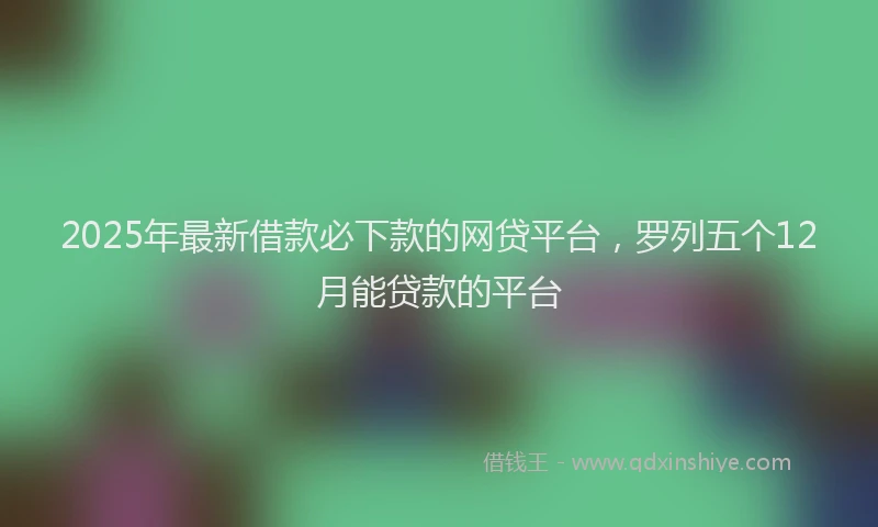 2025年最新借款必下款的网贷平台，罗列五个12月能贷款的平台