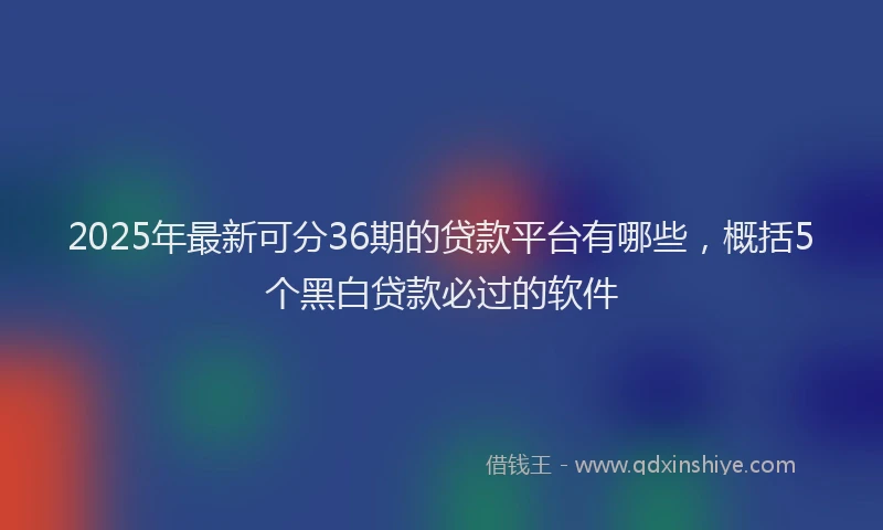 2025年最新可分36期的贷款平台有哪些，概括5个黑白贷款必过的软件