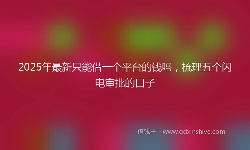 2025年最新只能借一个平台的钱吗，梳理五个闪电审批的口子
