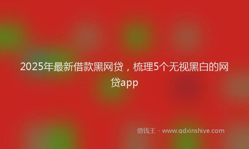 2025年最新借款黑网贷，梳理5个无视黑白的网贷app