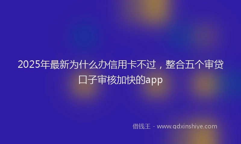 2025年最新为什么办信用卡不过，整合五个审贷口子审核加快的app