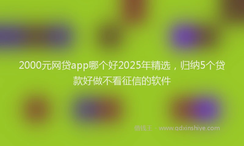 2000元网贷app哪个好2025年精选，归纳5个贷款好做不看征信的软件