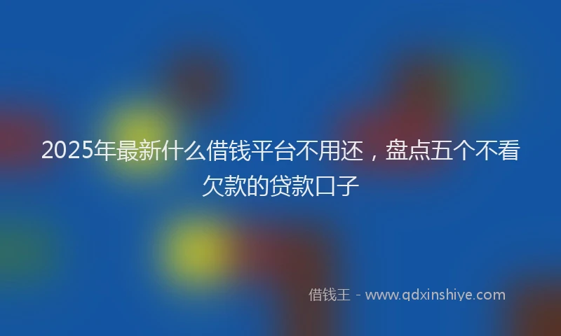 2025年最新什么借钱平台不用还，盘点五个不看欠款的贷款口子