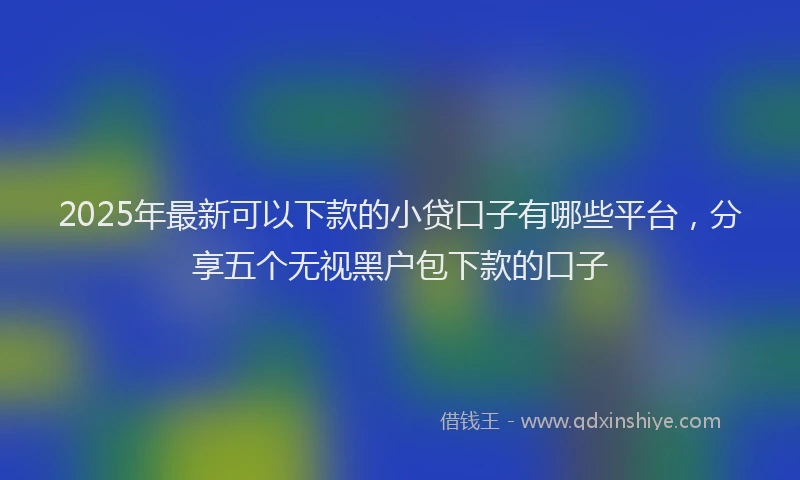 2025年最新可以下款的小贷口子有哪些平台，分享五个无视黑户包下款的口子