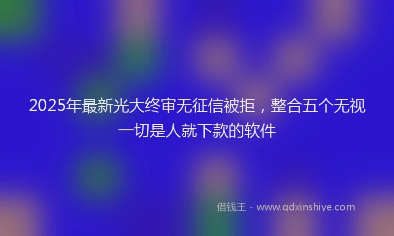 2025年最新光大终审无征信被拒，整合五个无视一切是人就下款的软件