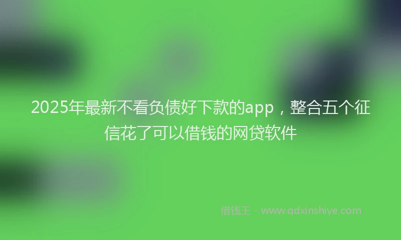 2025年最新不看负债好下款的app，整合五个征信花了可以借钱的网贷软件
