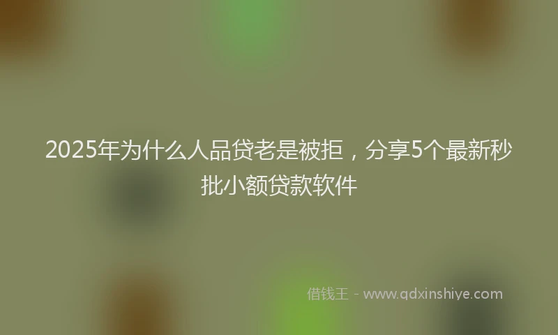 2025年为什么人品贷老是被拒，分享5个最新秒批小额贷款软件
