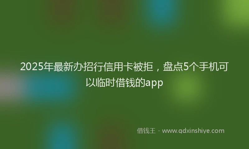 2025年最新办招行信用卡被拒，盘点5个手机可以临时借钱的app