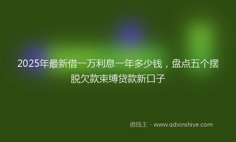 2025年最新借一万利息一年多少钱，盘点五个摆脱欠款束缚贷款新口子