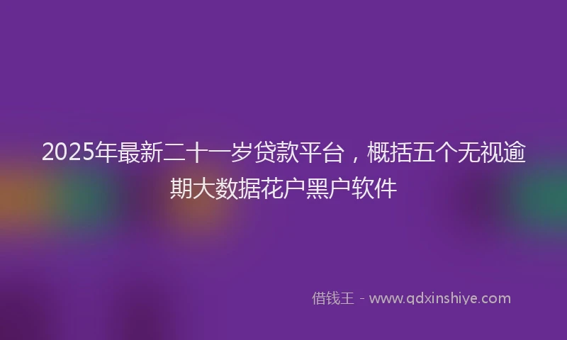 2025年最新二十一岁贷款平台，概括五个无视逾期大数据花户黑户软件