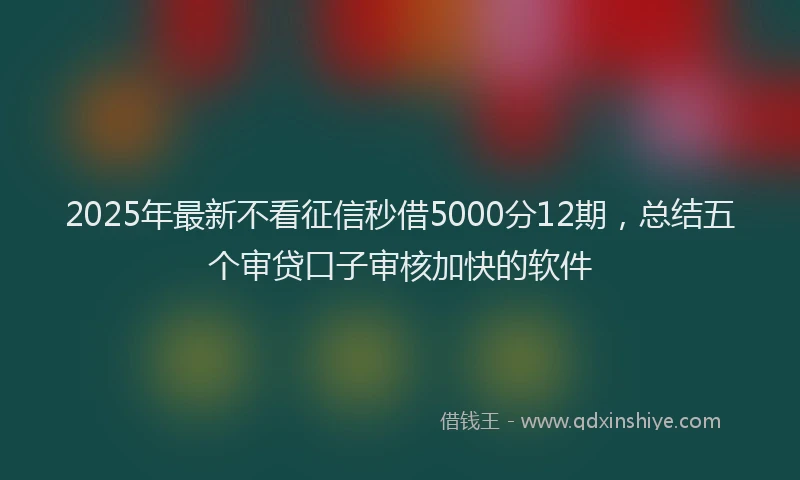 2025年最新不看征信秒借5000分12期，总结五个审贷口子审核加快的软件