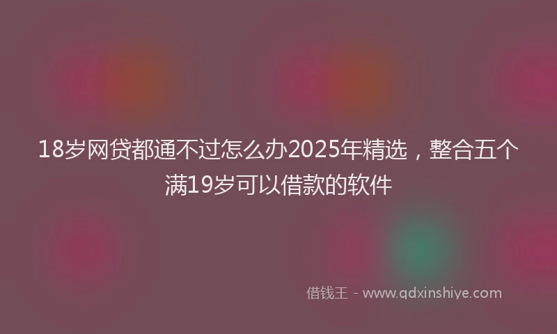 18岁网贷都通不过怎么办2025年精选，整合五个满19岁可以借款的软件