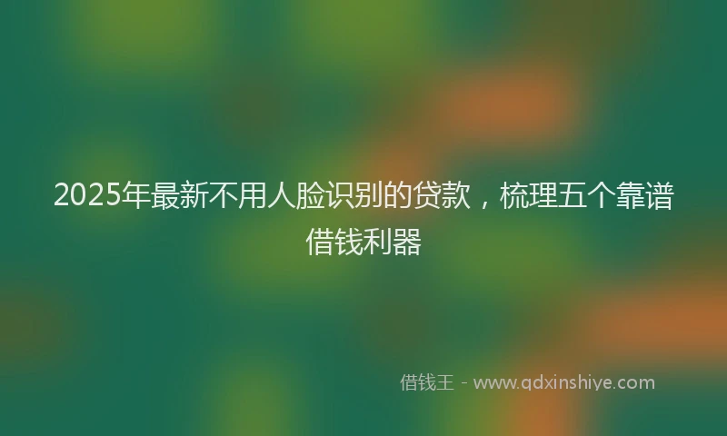 2025年最新不用人脸识别的贷款，梳理五个靠谱借钱利器