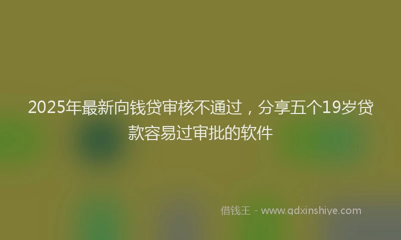 2025年最新向钱贷审核不通过，分享五个19岁贷款容易过审批的软件