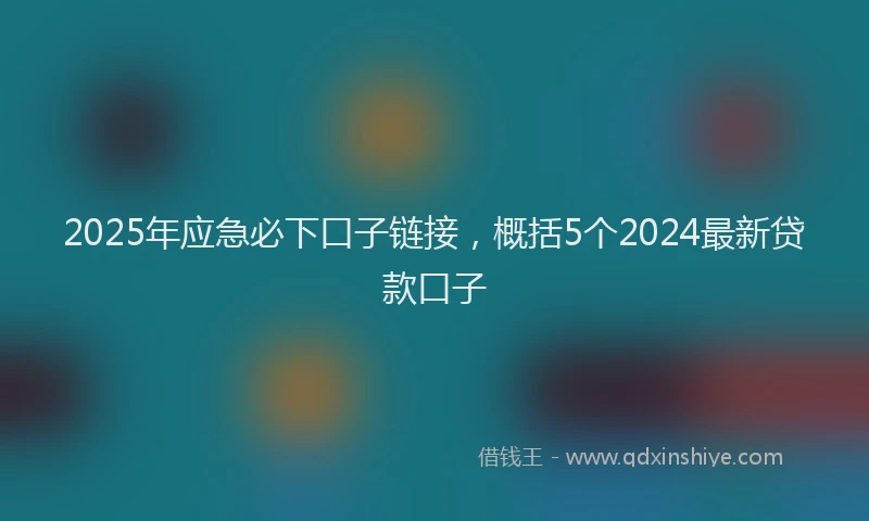 2025年应急必下口子链接，概括5个2024最新贷款口子