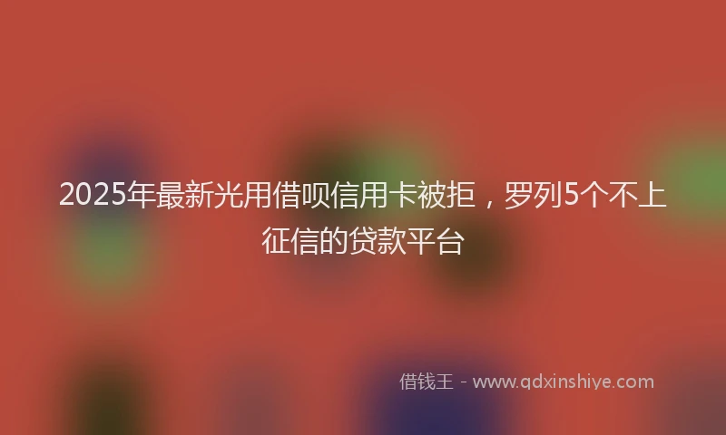 2025年最新光用借呗信用卡被拒，罗列5个不上征信的贷款平台
