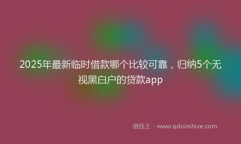 2025年最新临时借款哪个比较可靠，归纳5个无视黑白户的贷款app