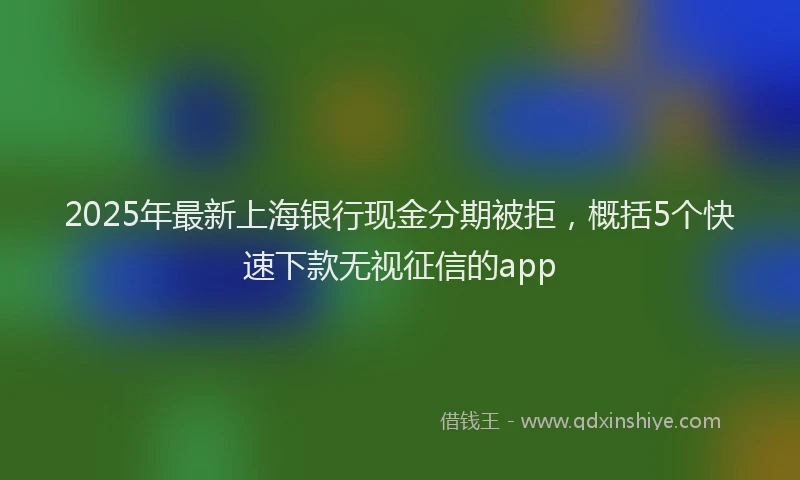 2025年最新上海银行现金分期被拒，概括5个快速下款无视征信的app