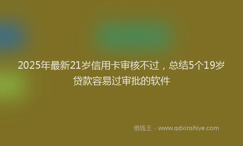 2025年最新21岁信用卡审核不过，总结5个19岁贷款容易过审批的软件