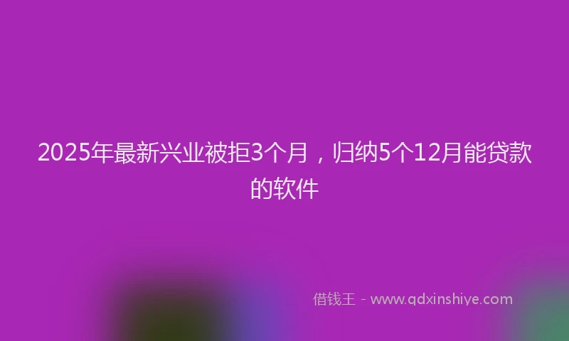 2025年最新兴业被拒3个月，归纳5个12月能贷款的软件