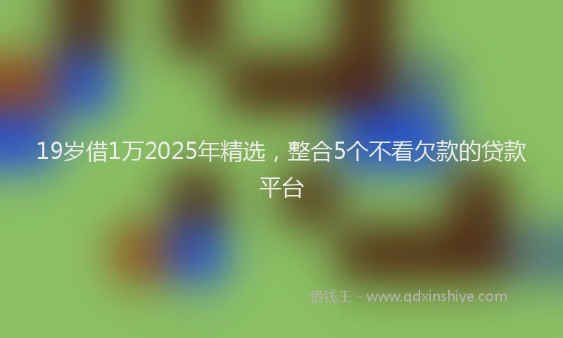 19岁借1万2025年精选，整合5个不看欠款的贷款平台
