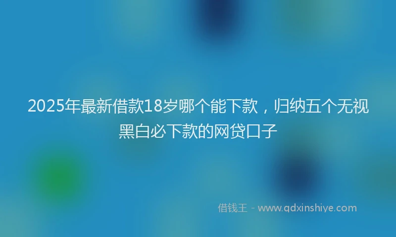 2025年最新借款18岁哪个能下款，归纳五个无视黑白必下款的网贷口子