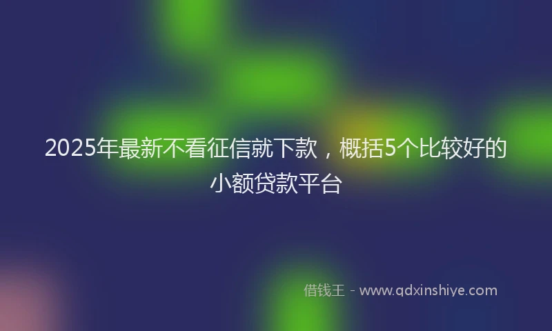 2025年最新不看征信就下款，概括5个比较好的小额贷款平台