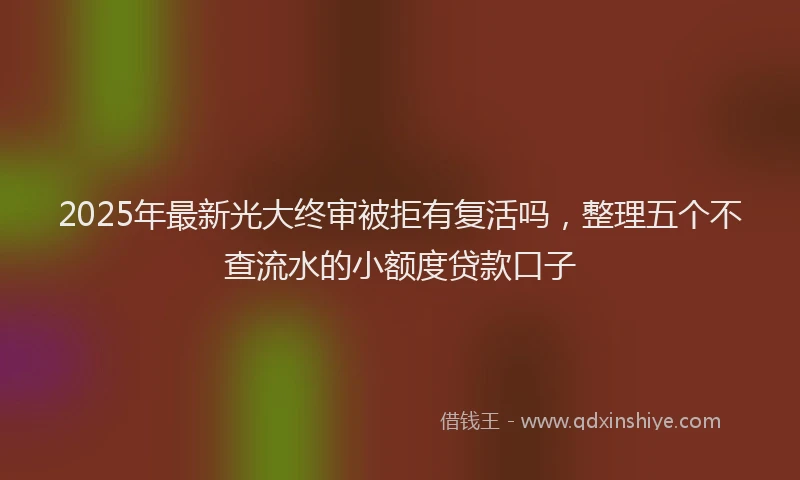 2025年最新光大终审被拒有复活吗，整理五个不查流水的小额度贷款口子