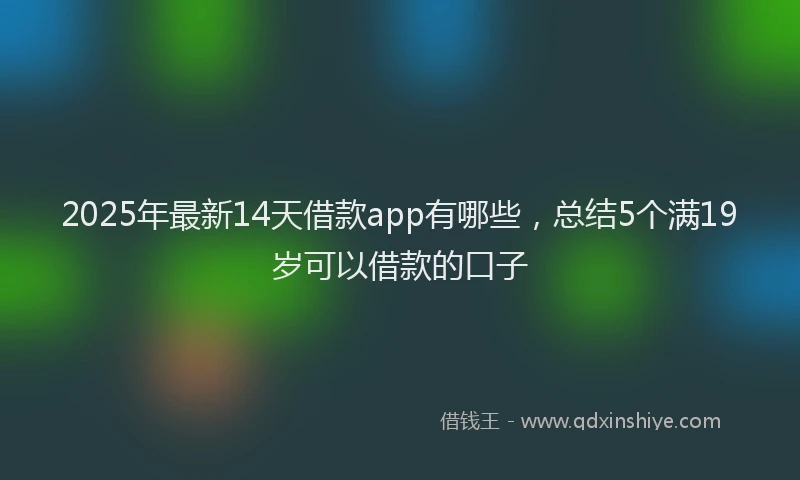 2025年最新14天借款app有哪些，总结5个满19岁可以借款的口子