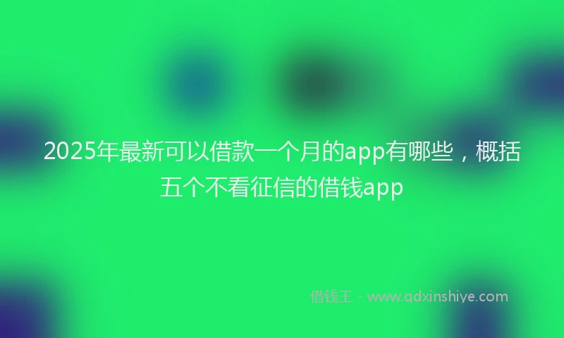 2025年最新可以借款一个月的app有哪些，概括五个不看征信的借钱app