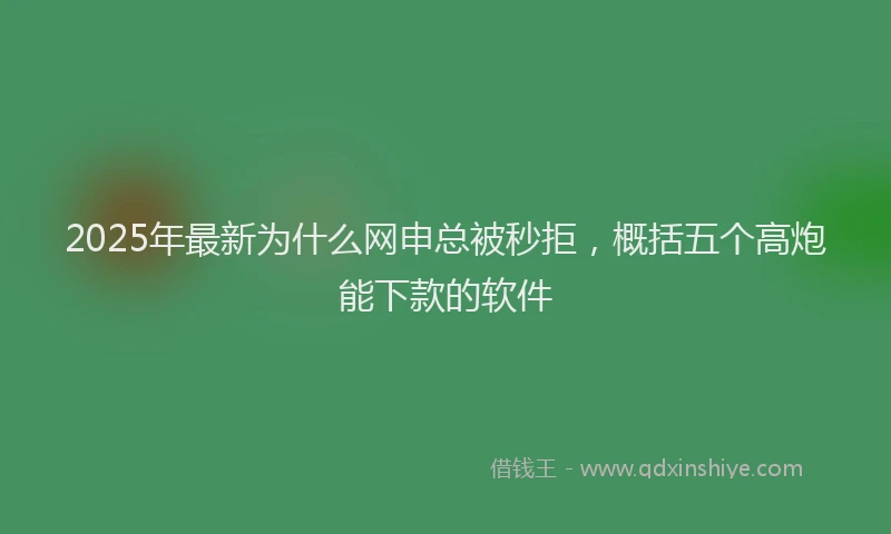 2025年最新为什么网申总被秒拒，概括五个高炮能下款的软件