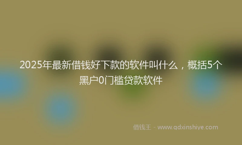 2025年最新借钱好下款的软件叫什么，概括5个黑户0门槛贷款软件