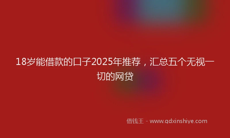 18岁能借款的口子2025年推荐，汇总五个无视一切的网贷