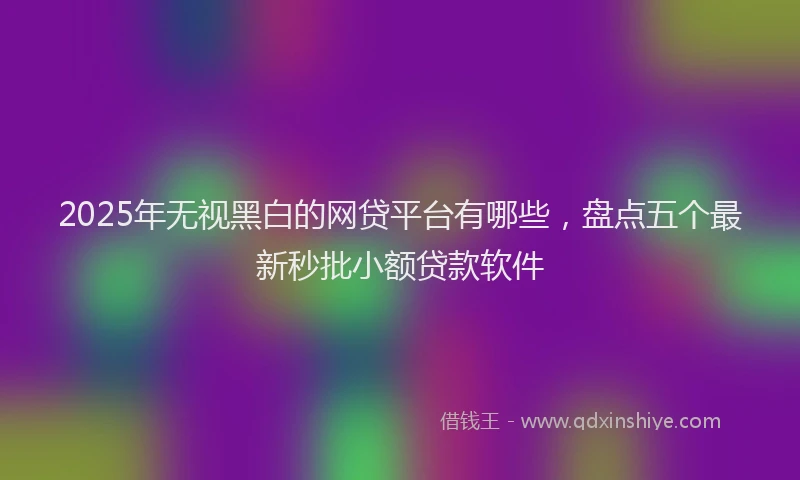 2025年无视黑白的网贷平台有哪些，盘点五个最新秒批小额贷款软件