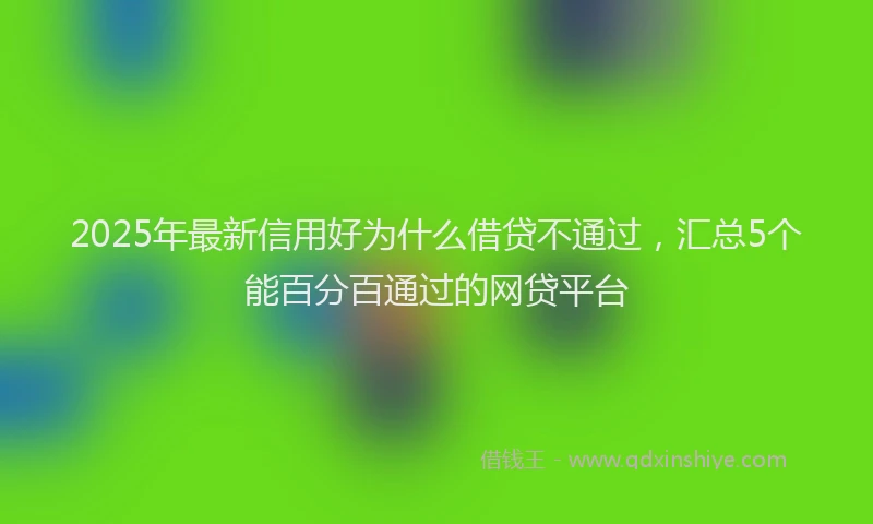 2025年最新信用好为什么借贷不通过，汇总5个能百分百通过的网贷平台