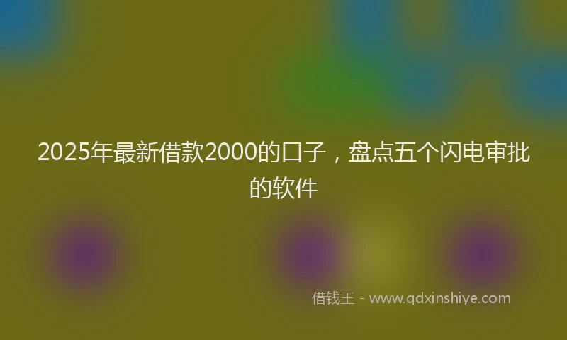 2025年最新借款2000的口子，盘点五个闪电审批的软件