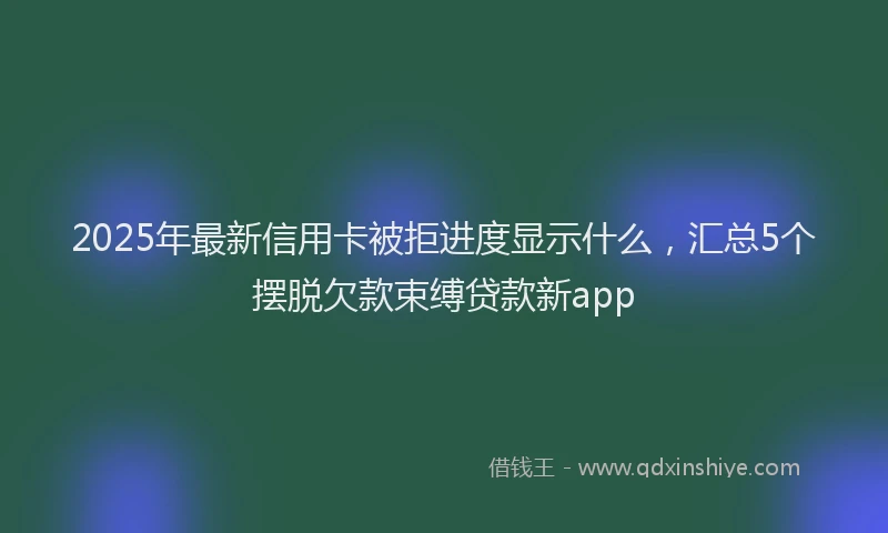 2025年最新信用卡被拒进度显示什么，汇总5个摆脱欠款束缚贷款新app