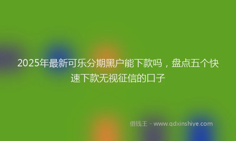 2025年最新可乐分期黑户能下款吗，盘点五个快速下款无视征信的口子